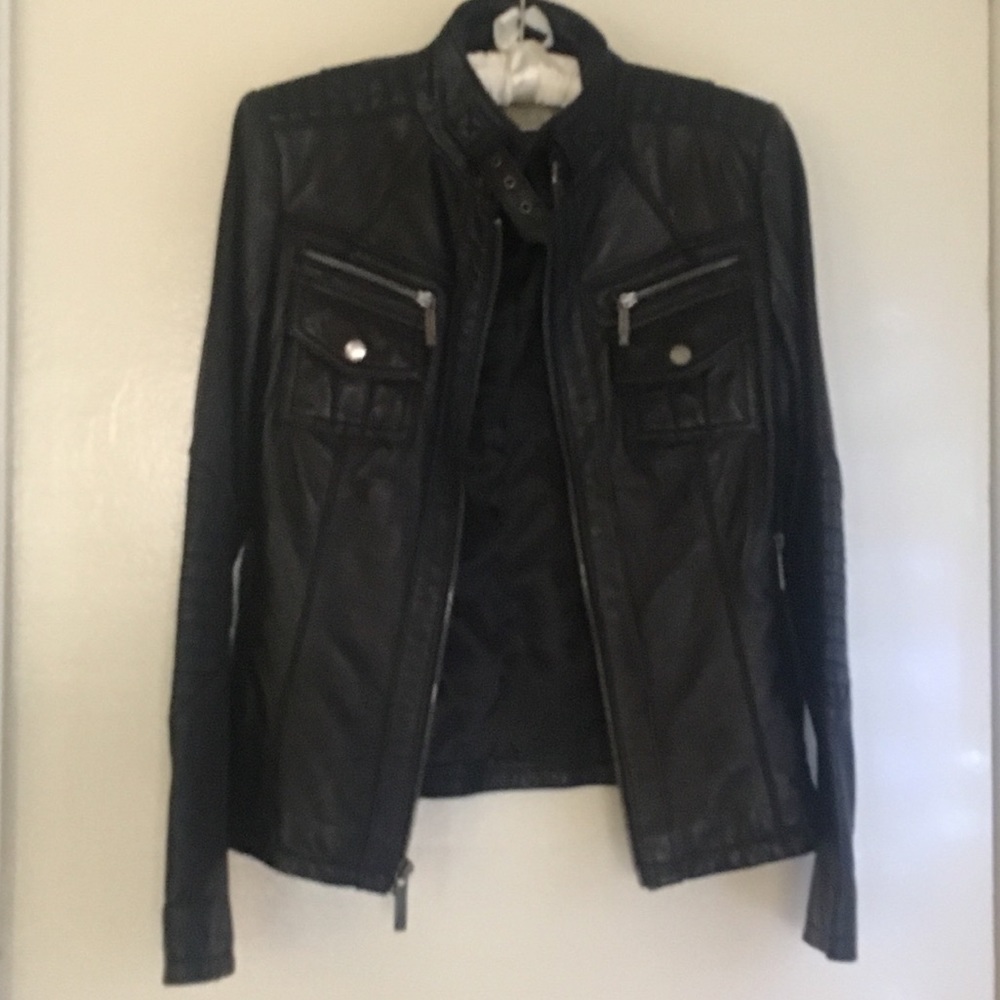NWOT MICHAEL Michael Kors Blk leather Moto jacket